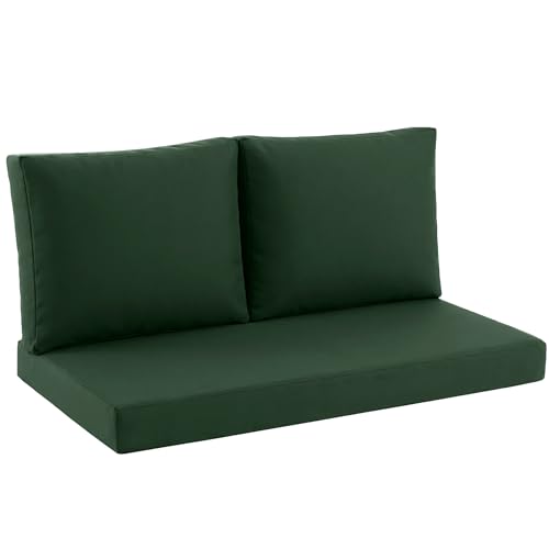 Zonamat Outdoor Loveseat Cushion Set 46 x 26 Loveseat Cushions for Outdoor Furniture Waterproof & Fade-Resistant Patio Furniture Cushions Deep Seat Cushion for Bench Swing and Couch ForestGreen