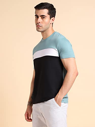 Image of Dennis Lingo Men's Cotton Slim Fit Solid T-Shirt (Round Neck)