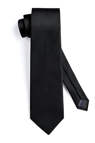 Image of Enlision Ties for Men Solid Color 3.35 inch Formal Business Necktie Classic Satin Mens Wedding Party Ties