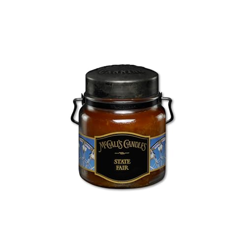 McCalls Candles | State Fair | 16 oz Two-Wick Scented Candle | USA-Poured | Vintage Rustic Jar with Carrying Handle | Caramel Apple Cinnamon & Vanilla Pie Crust Fragrance