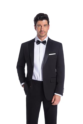 Geoffrey Beene Men's Black Tuxedo Jacket, Two-Button Closure, Notch Lapel, Multiple Sizes4