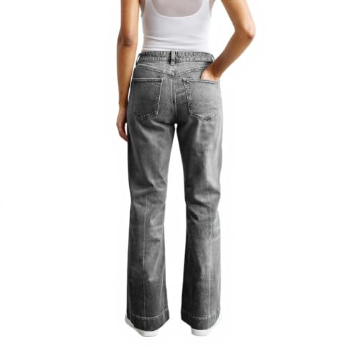 Womens Jeans Petite Wide Leg Jeans High Waisted Boyfriend Jean Pull On Denim Pants Flare Bell Bottom Cowgirl Outfits4