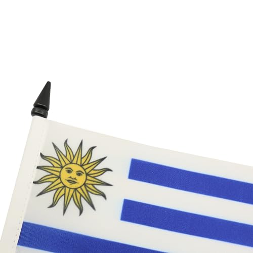 AZ FLAG Uruguay Table Flag 5'' x 8'', Uruguayan Office Decoration 100% Polyester 21 x 14 cm - Image 4