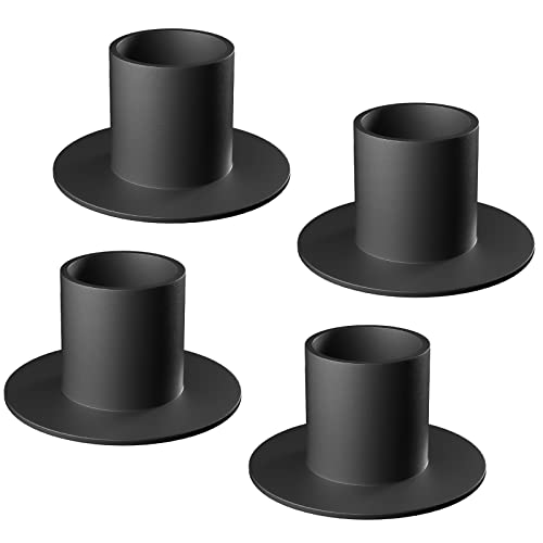 Kerzenhalter Schwarz 4 Stück, Retro Kerzenständer Bauernhaus-Dekoration für Zuhause Hochzeit Jahrestag Einweihungsgeschenke für Frauen und Männer Deco für Valentinstag & Wohnung Cover