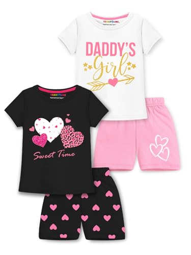 Image of Trampoline Girls Printed T-shirt with Short set Pack of 2