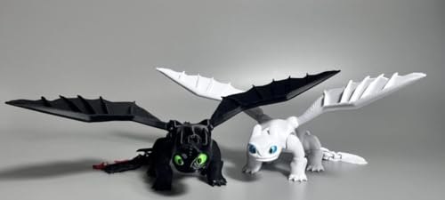 Image of Dragon Toys for Kids, Collectible Toys, Mini Dragon Toy, Dragon Action Figure, Dragon Toy for Fans & Collectors (Black-White)