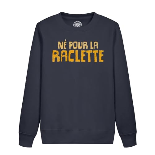 Sweatshirt enfant né pour la raclette avec blague humour fromage imprimé