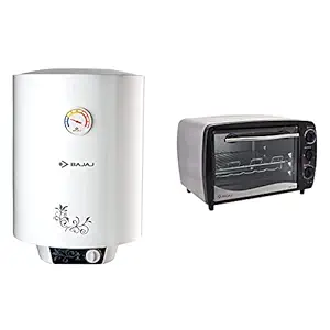 Bajaj New Shakti Storage 15 Litre Vertical Water Heater, White, 4 Star & Bajaj Majesty 1603 TSS 1200-Watt Oven Toaster Grill