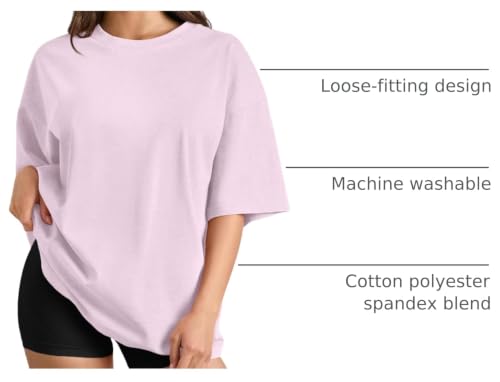 Image of Trendy Queen Womens Oversized T-Shirts Short Sleeves Workout Tops | Casual Summer Gym Tees Plus Size Fashion Clothes 2026