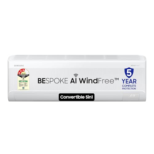 Image of Samsung 1.5 Ton 3 Star WiFi Enabled Bespoke AI WindFree Air Conditioner (Model, Copper, AI, Convertible 5in1,4 Way Swing, Faster & Powerful Cooling, Energy Saving, AR60F19D13WNNA)