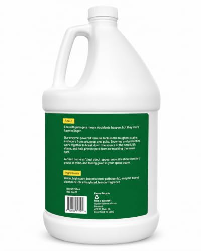 Image of | Pet Enzymatic Stain & Odor Eliminator for Strong Odors Around the Home - Carpet Cleaner for Dog & Cat Urine - Gallon Jug