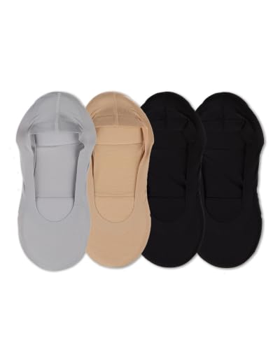 Image of MeMoi 4 Pairs Women's Cushioned Fine Edge No-Show Sock Liner