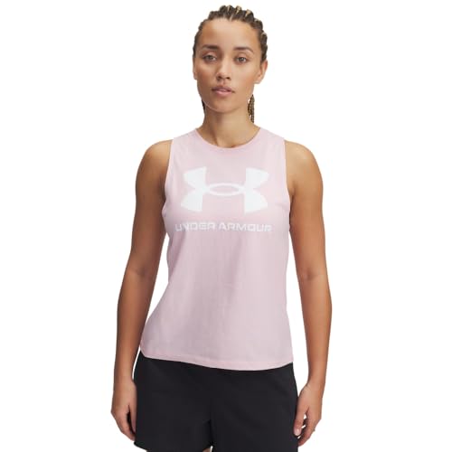 Under Armour Women's Live Sportstyle Graphic Tank, (647) Prime Pink / / White, Large