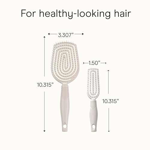 Conair Hair Brush Set, Scalp Care Detangling, 2-Pack, Grey Luxe - image 5
