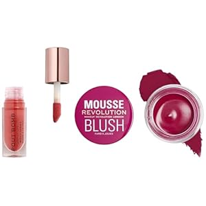 Makeup Revolution Pout Bomb Plumping Gloss- Peachy Coral |4.6 ml Mousse Blusher- Passion Deep Pink 6 gm 22 31La 9wdJ3L. SL500 . SS300