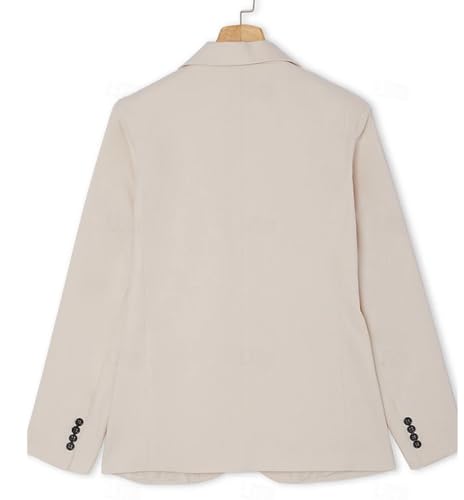 VENNYNG Men's Wedding Linen Suits Classic Fit Summer Solid Colored Tailored Fit 2 Piece Single Breasted One-Button3