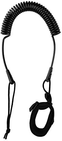 HEYTUR Coiled SUP Leash 10' Surfboard Leash Sup Leg Rope Strap Stand Up Paddleboard Leash(Black)