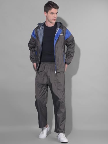 Image of Dollar Rainguard Men's Reversible Full Sleeve Solid Raincoat Set With Adjustable Hood and Pocket