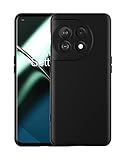 Foluu Silicone Case for OnePlus 11, Liquid Gel Rubber Bumper Case with Soft Microfiber Lining Cushion Slim Hard Shell Shockproof Protective Cover for OnePlus 11 5G 2023 (Black)