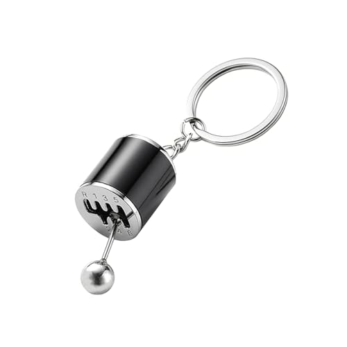 Kodrily Gear Shifter Keychain Metal Car Shifter Keyring Creative Auto Gear Shifter Model Keychain with Six Speed for Bag Decration 1Pcs (Black)