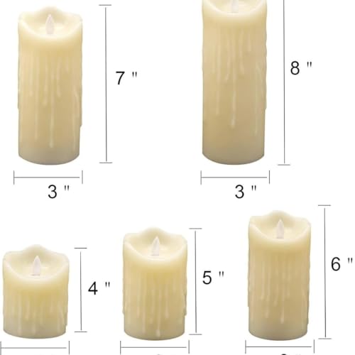 Chronos LED Moving Flame Pillar Candle - Dripping Ivory, Flameless, Smokeless, Realistic Flickering, Warm White Light for Home Decor, Diwali, and Christmas (4 Inch)