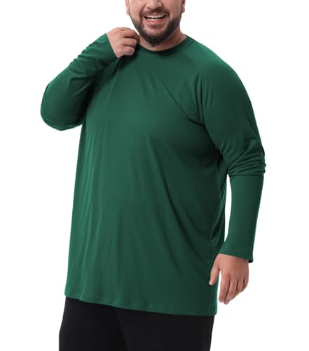 Mens Big and Tall Long Sleeve Swim Shirt Sun Protection UPF 50+ Rash Gard Quick Dry T-Shirt (2XL-8XL)2