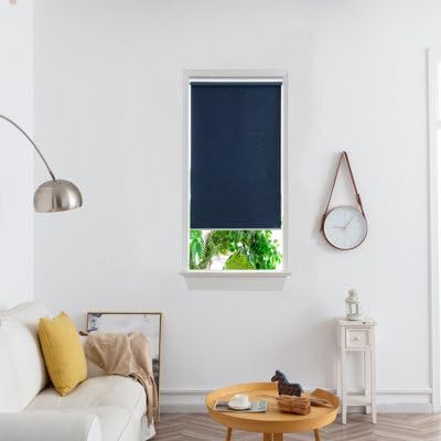 GoodHome Store Enrouleur occultant Thermique Iwerne Bleu Marine 75 x 180 cm