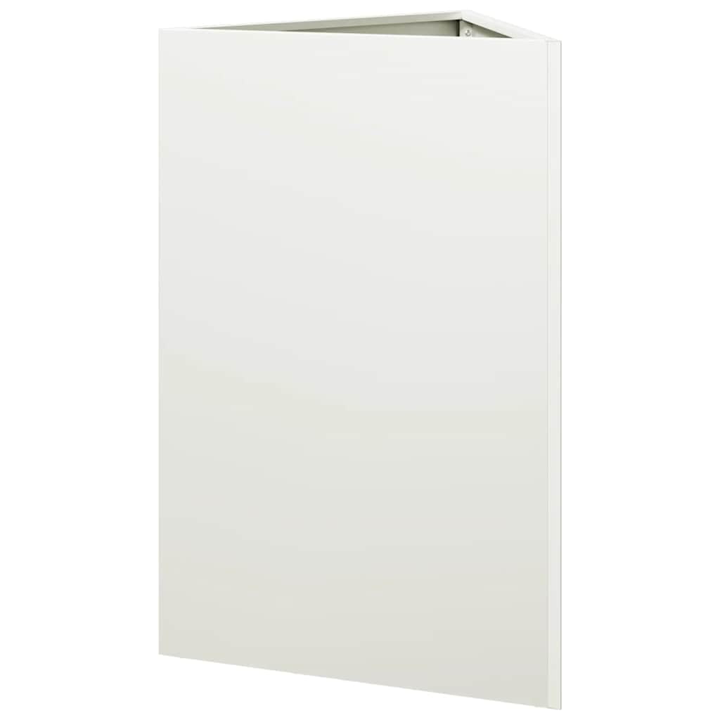 Générique Fioriera Triangolare Acciaio Bianco 2 Pezzi | Resistente alla ruggine, senza fori di drenaggio, protezione contro le erbacce, per balcone patio giardino