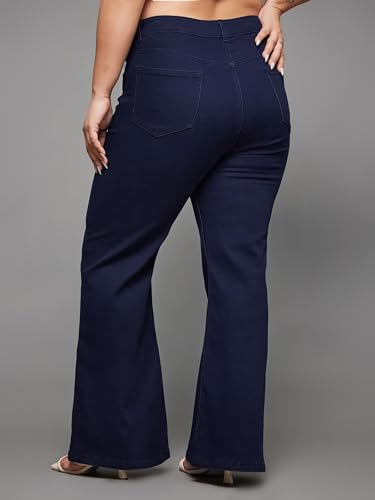 Image of Miss Chase A+ Women's Bootcut High Rise Regular Length Stretchable Denim Jeans