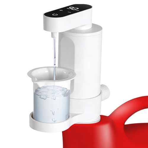 Electric Laundry Detergent Dispenser USB-C Rechargeable Automatic Laundry Detergent Pump 9-Level Adjustable One-Press Dose for All Liquid Detergent Containers-White