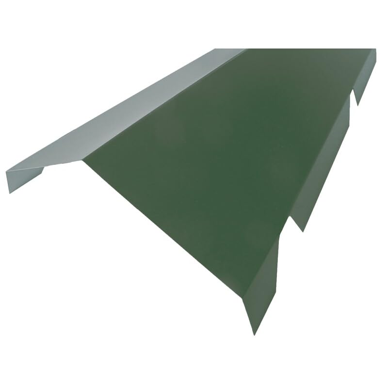 Faitière crantée double pour bac acier 1045 - Vert 6009, H.260 mm, l.450 mm, L.2100mm