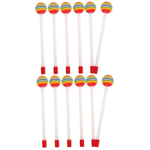 12 Pcs Sponge Stick Drum Plastic Sticks Drum Mallet for Kids Music Instrument Drumsticks Portable Drum Mallet Practical Drumstick Plastic Drum Mallet Percussion Stick Drum Stick