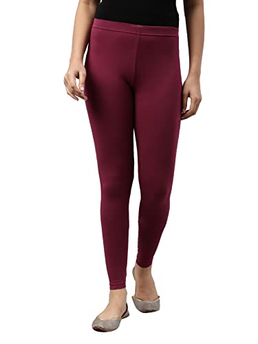 Image of GO COLORS Soft Cotton Stretch Ankle Length Leggings for Women | Breathable