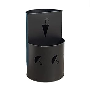 ZJYWMM Paraplu stand Eenvoudige ronde paraplurek standaard, moderne parapluhouder voor paraplustokken wandelstokken speelgoed, 30 × 50cm (kleur: zwart)