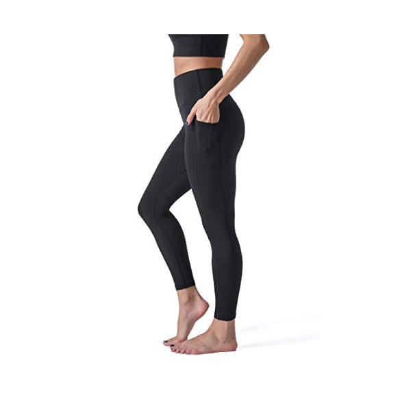 Sunzel Leggings for Women, High Waisted Yoga Pants, 4 Way Stretch, 7/8 Leggings with Pockets, Squat Proof, Buttery Soft for Workout (Medium, Black)