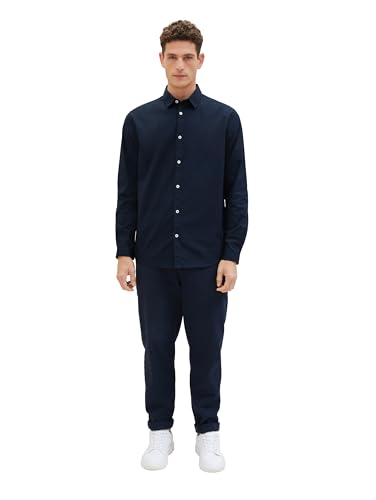 TOM TAILOR Herren Regular Fit Business Hemd mit Stretch, 11075 - Navy, XL – Ansicht 3