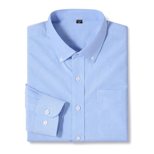 Mens Long Sleeve Cotton Oxford Formal Shirt Casual Regular-Fit Dress Shirts Social Business Blouse2
