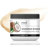 REAL Coconut Oil Moisturizing Cream – Rich Coconut Oil Crème for All Skin Types - Body Cream with...
