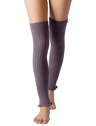 iB-iP Mujer Calentadores Calcetines Botas Ballet Warmers Largos Danza Polainas, Tamaño: Talla única, Gris oscuro Cover