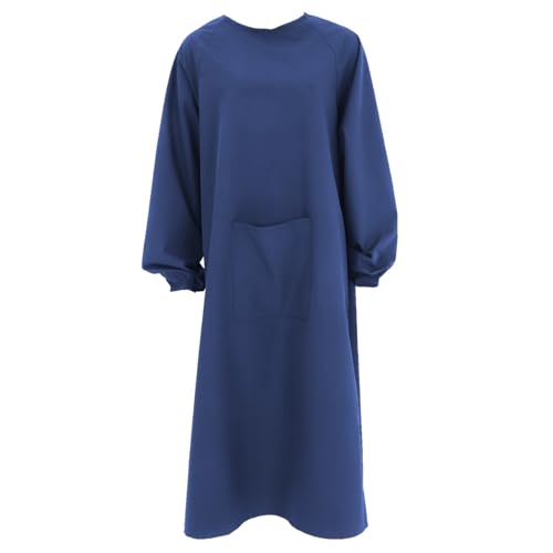 OSALADI Tablier Imperméable À Manches Longues Avec Poche Tablier De Travail Résistant À L'Huile Pour Hommes Femmes Vaisselle Nettoyage Et Travaux De Laboratoire Protection Robuste Gris