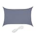 Relaxdays Sonnensegel, 3 x 4 m, wasserabweisend, Polyester, Spannseile, Segeltuch rechteckig, Garten, Balkon, dunkelgrau