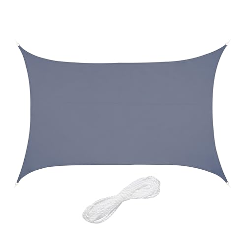 Relaxdays Sonnensegel, 3 x 4 m, wasserabweisend, Polyester, Spannseile, Segeltuch rechteckig,...