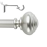 SnugSet Farmhouse Curtain Rod, No Tool Easy Installation Brackets, Sturdy Steel 1' Rod, Supports...