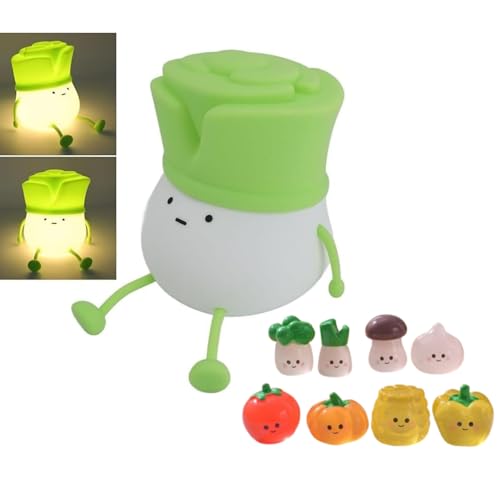 ナイトライト かわいい ネギの形 タップコントロール LEDナイトライト USB充電式 常夜灯 雰囲気ライト ベッドサイドランプ 3段階調光 夜の光 寝室 授乳ライト 省エネ おしゃれ 安全性 30分の自動オフタイマー 寝室用 間接照明 子供 マイクロ野菜
