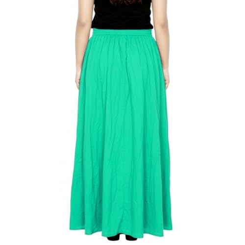 Image of Sttoffa Women Solid Color Maxi Plain Cotton Full Length White Skirt 40 inch Long Cotton Long Skirt