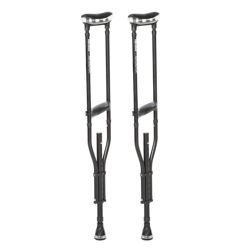 MD by DRIVE Air-Crutch Lightweight Walking Crutch Adult Crutches for Walking with Comfortable Underarm Pads and Ergonomic Grips Adjustable Height 47-67 300 lb Capacity Black