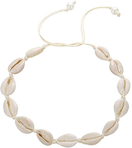 Preisvergleich Produktbild CKAWM Halskette Schwarzes Seil Kette Halskette Armband Natürliche Muschelschale Halskette Halskette Muschel Armband Geschenk Golden Summer Beach
