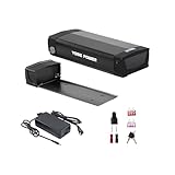 YS YOSE POWER 48V 20.8Ah Rear Rack Ebike Battery for Max 1500W Electric Bicycle Battery Black Luggage Rack 500W 1000W 1500W E-Bikes (Only Black Battery) with USB