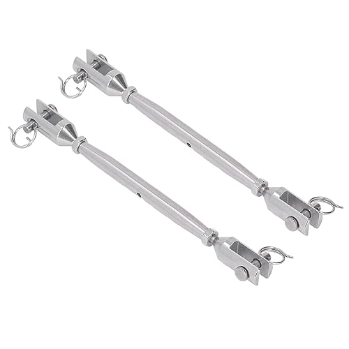 Stainless Steel Jaw Turnbuckle Hook Connector Fastener, Marine and Industrial Usage, 2Pcs Set, Very with Closed Jaw Design, for Marine and Industrial Usages (M4)