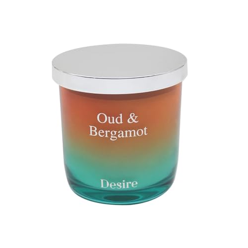 Image of Lesser & Pavey Oud & Bergamot Boutique Scented Candle in Ombre Glass Jar - 36 Hour Burn Time - Stylish Home Decor Hand Poured Candle